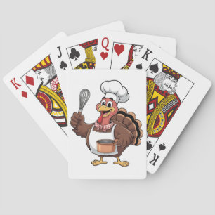 Chef Turkey Thanksgiving Cook Gobbler  Playing Cards