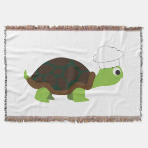 Chef Turtle Throw Blanket