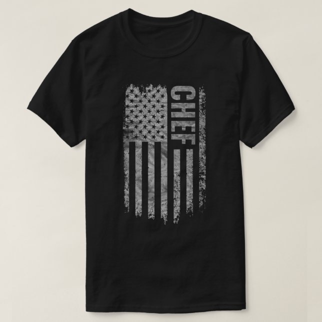 Chef USA Flag Distressed design T-Shirt (Design Front)