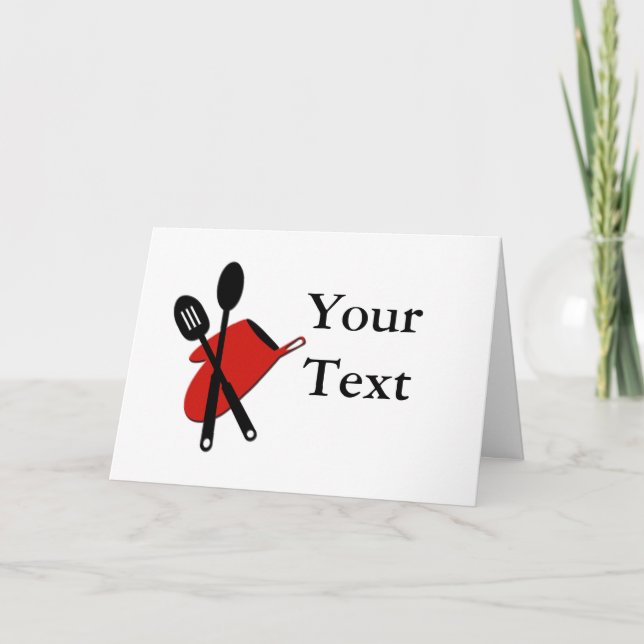 Chef Utensils Greeting Card (Front)