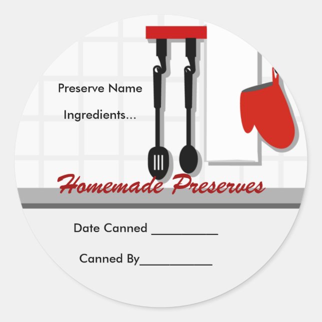 Chef Utensils Homemade Preserves Sticker (Front)