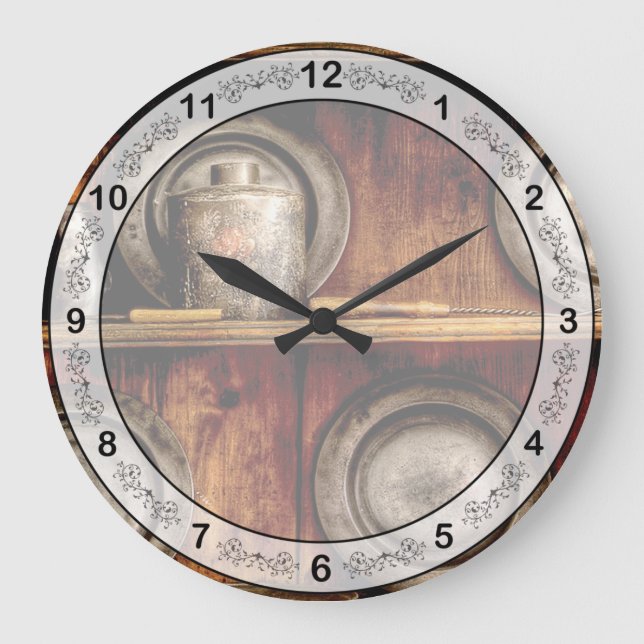 Chef - Utensils - In the Cupboard Large Clock (Front)