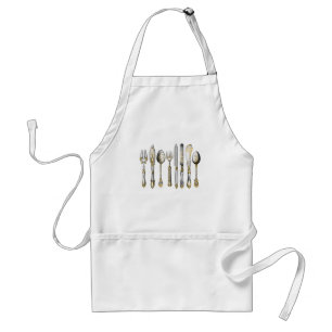 Chef utensils place setting standard apron