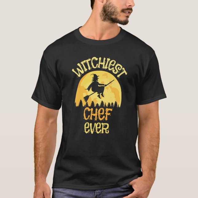 Chef Witch Halloween Humour T-Shirt (Front)