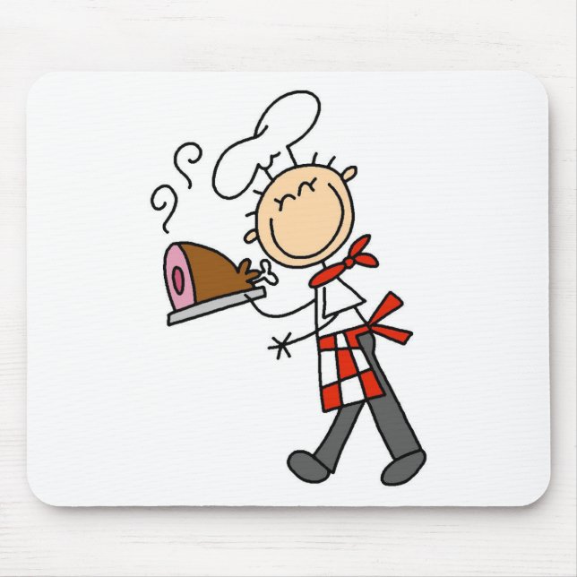 Chef With Baked Ham Mouse Mat (Front)