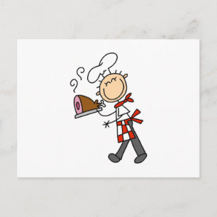 Chef With Baked Ham Postcard