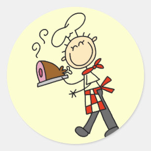 Chef with Baked Ham Tshirts and Gifts Classic Round Sticker
