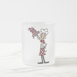 Chef With Cake T-shirts and Gifts Frosted Glass Coffee Mug
