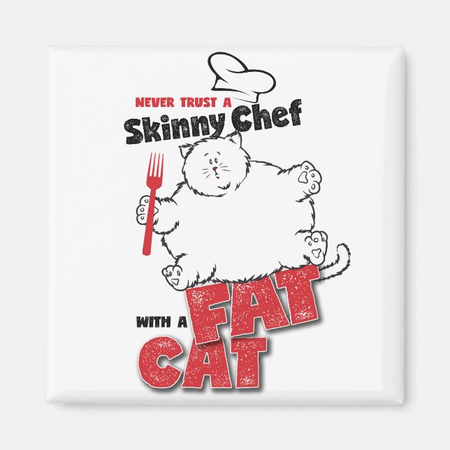 Chef with Fat Cat - Magnet 2 (Front)