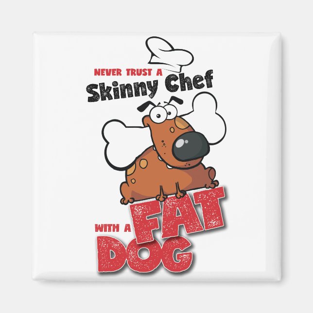 Chef with Fat Dog - Magnet 2 (Front)