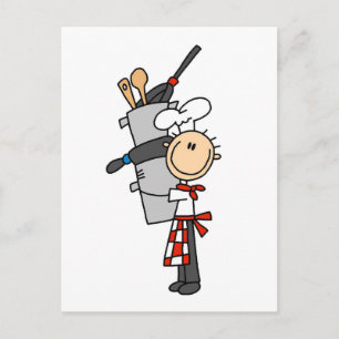 Chef with Pots and Pans Tshirts and Gifts Postcard