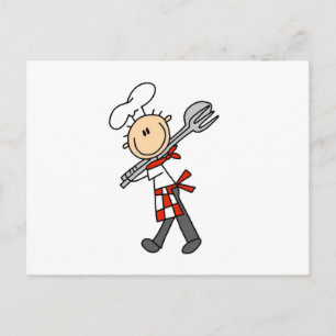 Chef With Salad Tongs Postcard