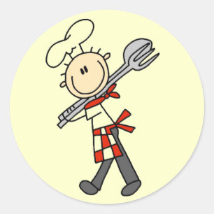 Chef with Salad Tongs Tshirts and Gifts Classic Round Sticker