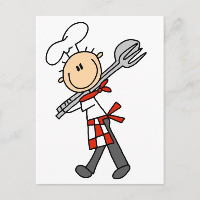 Chef with Salad Tongs Tshirts and Gifts Postcard (Front)
