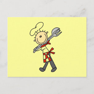 Chef with Salad Tongs Tshirts and Gifts Postcard