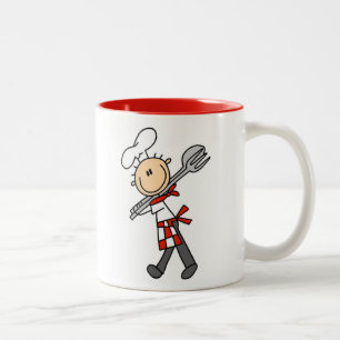 Chef With Salad Tongs Two-Tone Coffee Mug