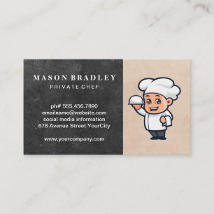 Chef with Serving Tray  Business Card