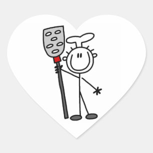 Chef With Spatula Heart Sticker