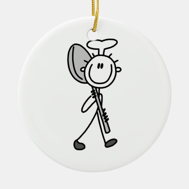 Chef With Spoon Ceramic Tree Decoration (Front)