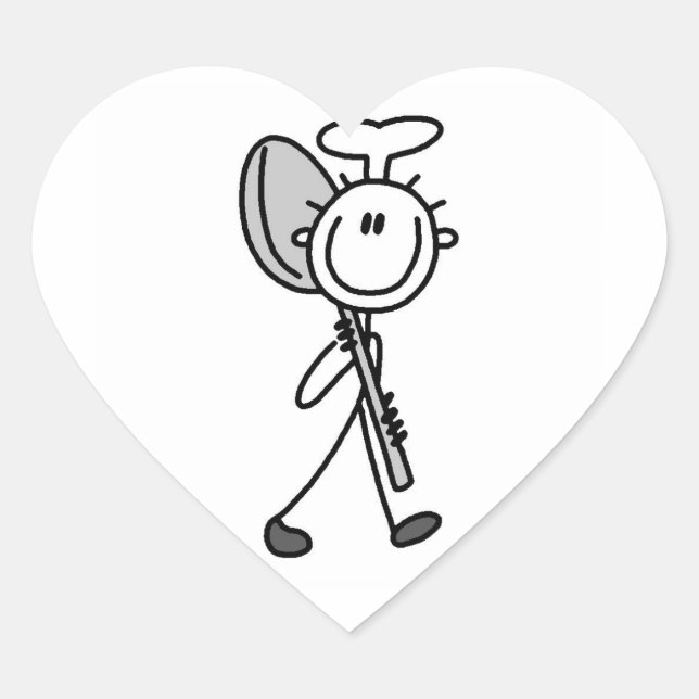 Chef With Spoon Heart Sticker (Front)