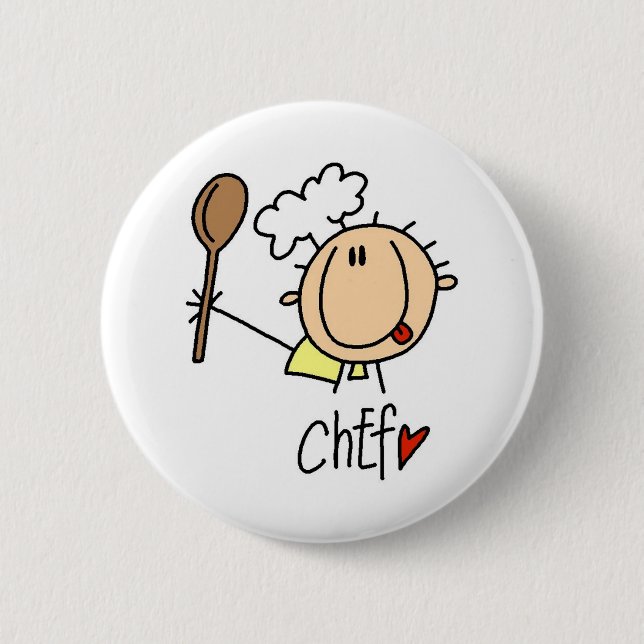 Chef With  Spoon Tshirts and Gifts 6 Cm Round Badge (Front)