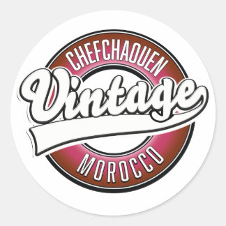 chefchaouen morocco vintage logo classic round sticker