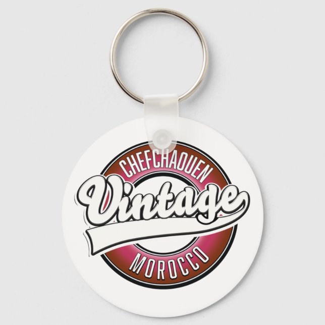 chefchaouen morocco vintage logo key ring (Front)