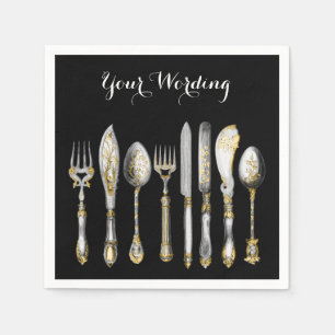 Chefs cutlery kitchen utensils napkin