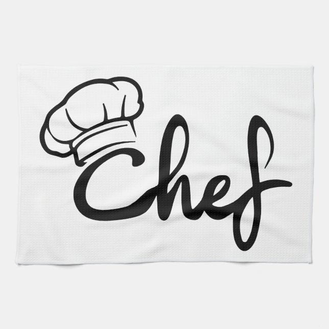 Chef's Elegance Apron Design Tea Towel (Horizontal)