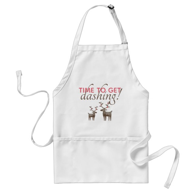 Chef's Get Dashing Holiday Reindeer Play on Words Standard Apron (Front)