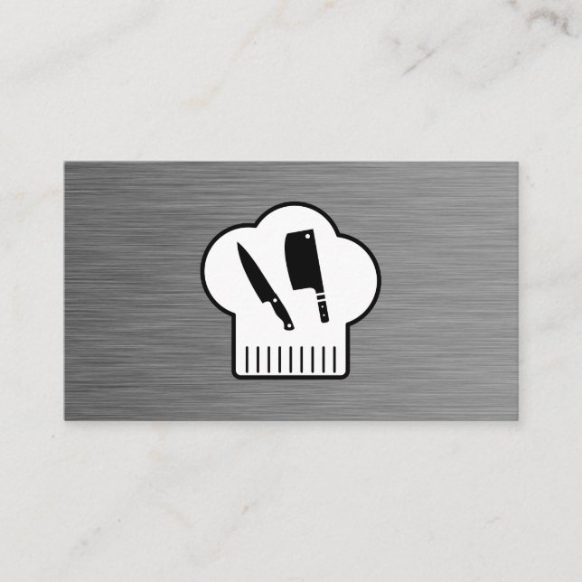 Chefs Hat Butcher Knife Business Card (Front)