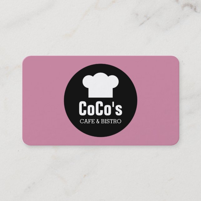 Chef's Hat Circle - Cashmere Rose Business Card (Front)