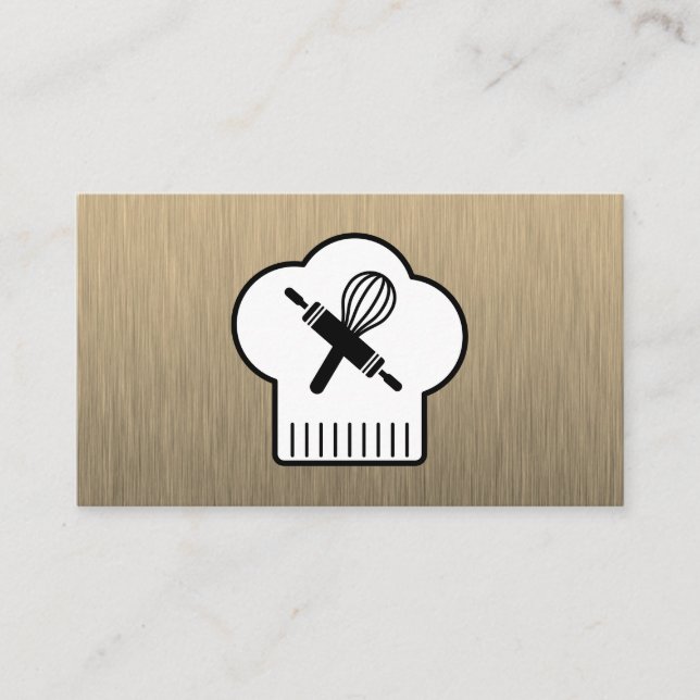 Chefs Hat Rolling Pin Whisk Business Card (Front)
