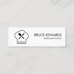 Chefs Hat Silverware Mini Business Card