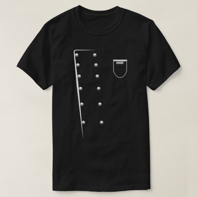 Chefs Jacket Cooking Uniform Costume Head Chef Gri T-Shirt (Design Front)