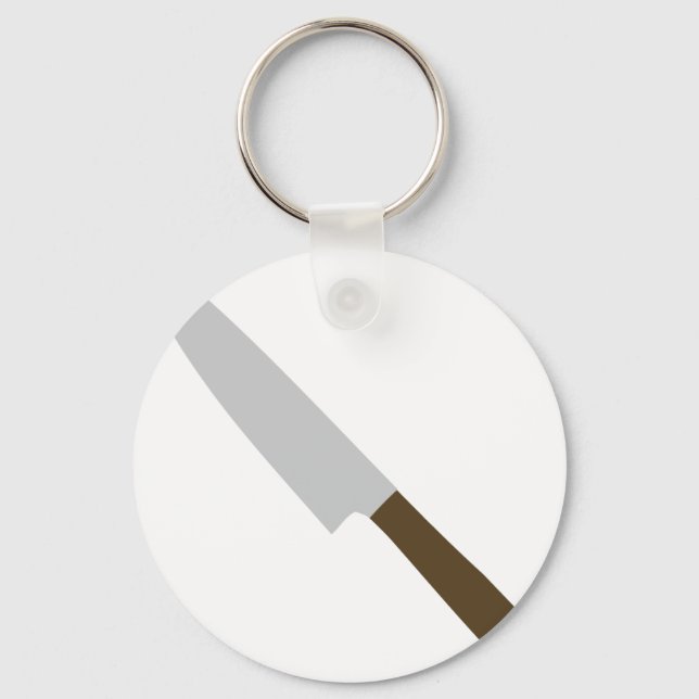 chefs kitchen knife icon key ring (Front)