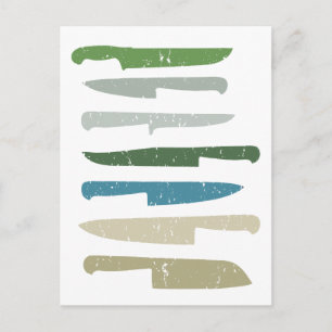 Chef's knives postcard
