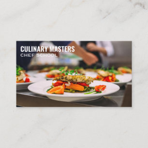 Chefs Plating Food Creations Business Card