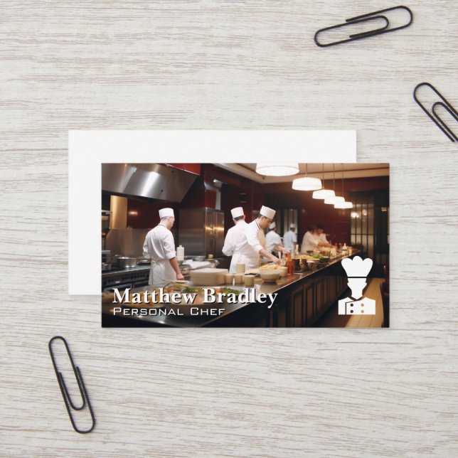 Chefs Preparing Food in The Kitchen Business Card (Front/Back In Situ)