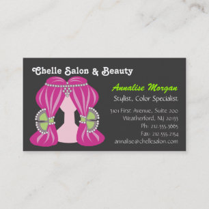 Chelle Salon - Pink Hair and Black Appointment Card