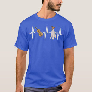 Chello Wire Fo Terrier Heartbeat Dog Lover T-Shirt