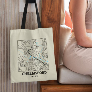Chelmsford, Essex City Map Tote Bag