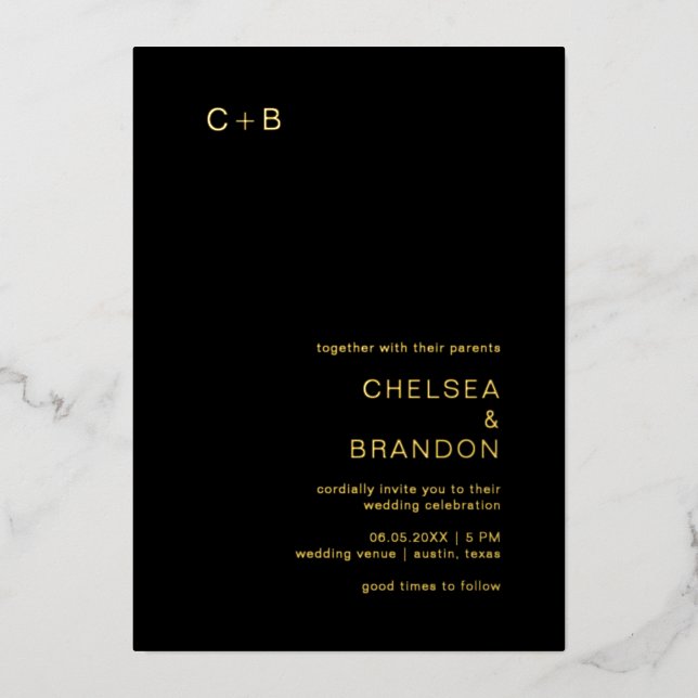 Chelsea Black Modern Wedding (Front)