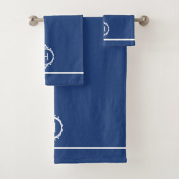 Chelsea Blue and White Monogrammed Towel