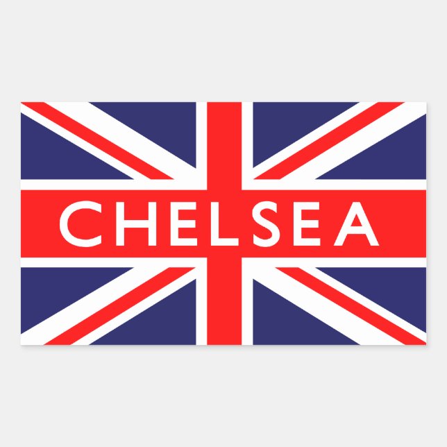Chelsea : British Flag Rectangular Sticker (Front)