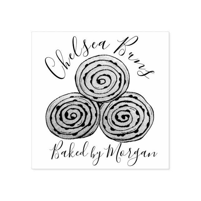 Chelsea Buns Currant Roll Bakery Baked Homemade By Rubber Stamp (Imprint)