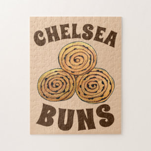 Chelsea Buns UK Currant Bun Bakery British Food Jigsaw Puzzle