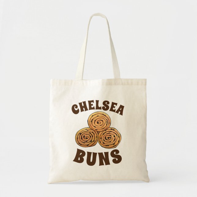 Chelsea Buns UK Currant Bun British Food Baking Tote Bag (Front)