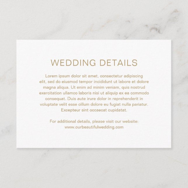 Chelsea Gold Modern Wedding Enclosure Card (Front)