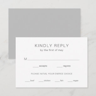 Chelsea Grey Modern Wedding RSVP Card